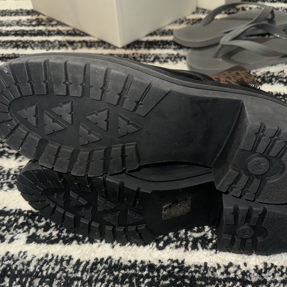 Michael kors Brea Leather and Logo Jacquard Combat Boot - Picture 4 of 4